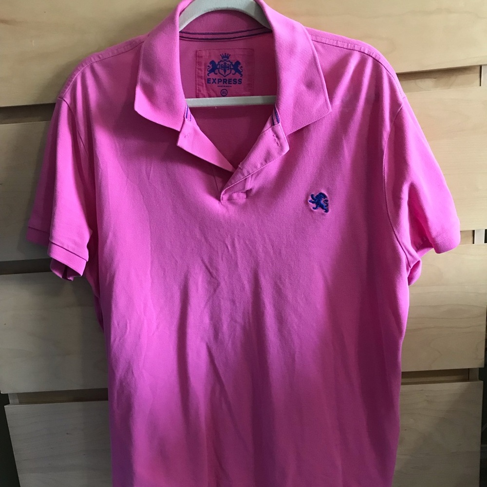 Express men’s hot pink pique polo shirt
